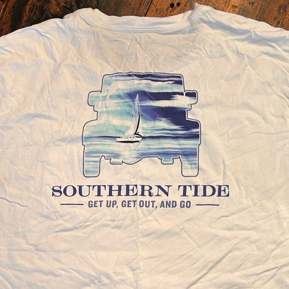 Southern Tide White Short Sleeve Tee Nautical Design